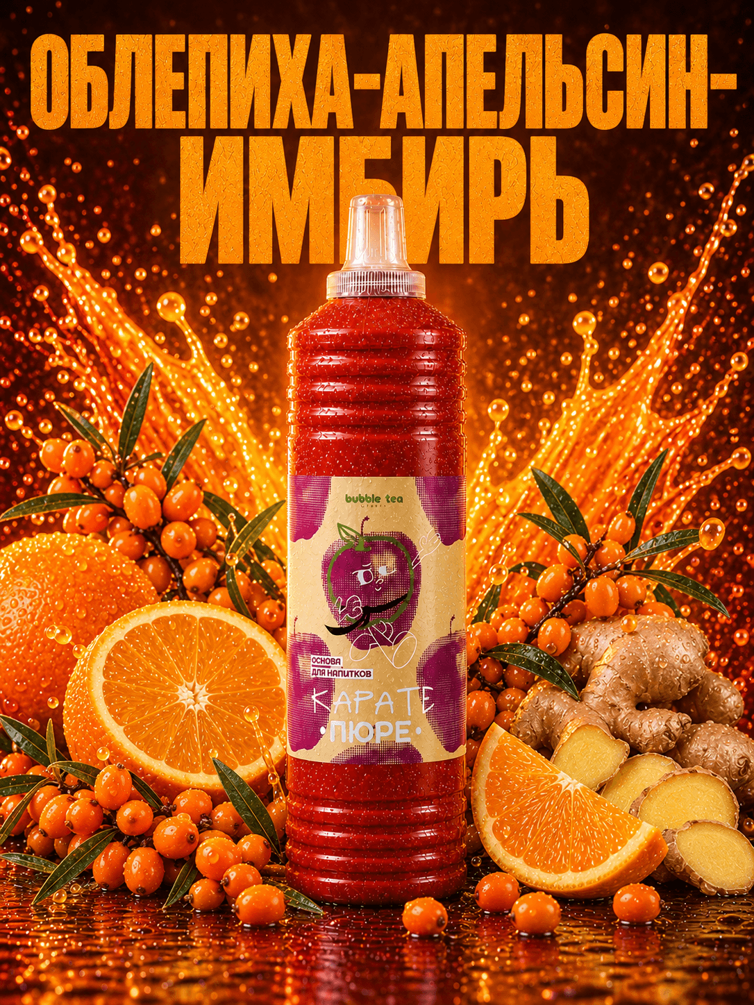 Карате Пюре Hot «Облепиха — апельсин — имбирь» — упаковка